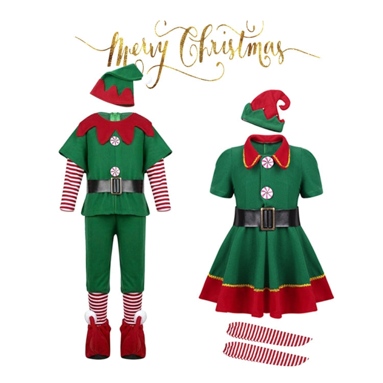 Christmas Green Elf Cosplay Costume Chris Santa Claus Costume Set, Size: 110cm(Female)