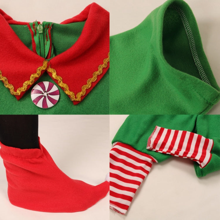 Christmas Green Elf Cosplay Costume Chris Santa Claus Costume Set, Size: 150cm(Female)
