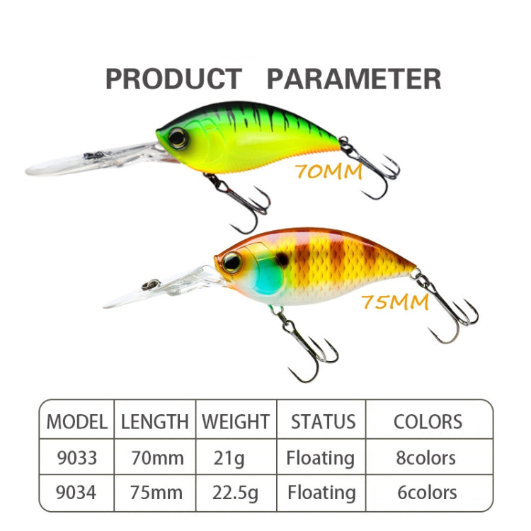 CB033/A 2pcs Inner Laser Deep Dive Sea Fishing Rock Fat Fake Bait Plastic Stiff Bait
