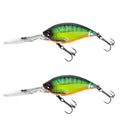 CB033/E 2pcs Inner Laser Deep Dive Sea Fishing Rock Fat Fake Bait Plastic Stiff Bait