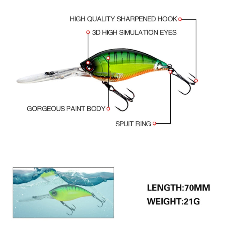 CB033/F 2pcs Inner Laser Deep Dive Sea Fishing Rock Fat Fake Bait Plastic Stiff Bait