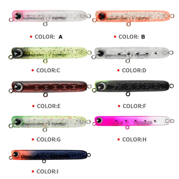 2pcs 4.8g 60mm Microbacter Pencil Top Horse Mouth Lure Bait Bionic Bait(D)