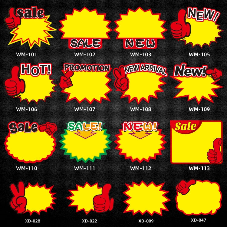 WM-103 10bags 18x14cm Explosion Sticker Product Price Tag Supermarket Price Label