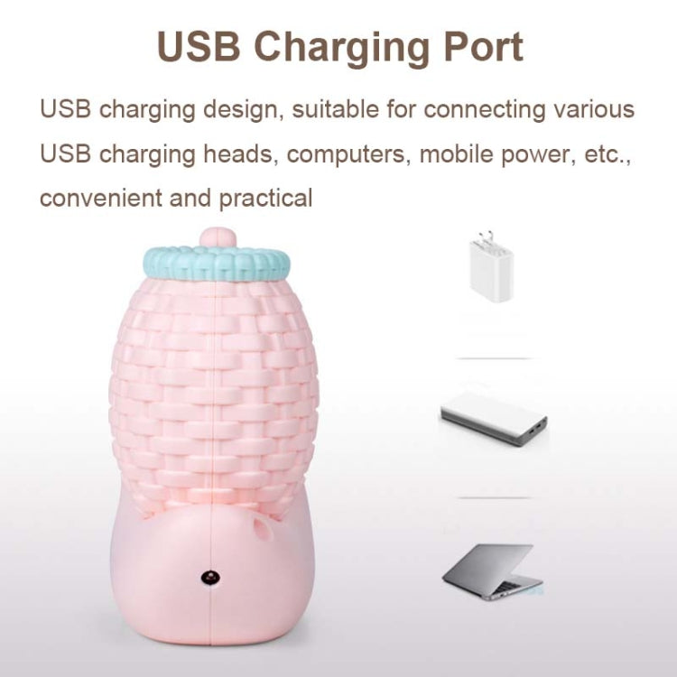 L-0 Cartoon Snail Pen Holder USB Rechargeable LED Soft Eye-Protection Desk Lamp(Pink)