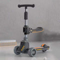 MIJIAQI 01 3 In 1 Multifunctional Foldable Children Scooter with Music and Lights, Spec: Gray Seat