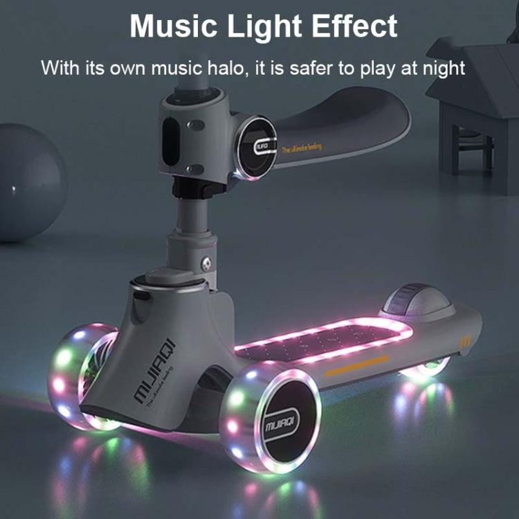 MIJIAQI 01 3 In 1 Multifunctional Foldable Children Scooter with Music and Lights, Spec: White