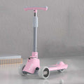 MIJIAQI 01 3 In 1 Multifunctional Foldable Children Scooter with Music and Lights, Spec: Pink