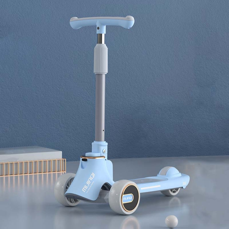 MIJIAQI 01 3 In 1 Multifunctional Foldable Children Scooter with Music and Lights, Spec: Blue