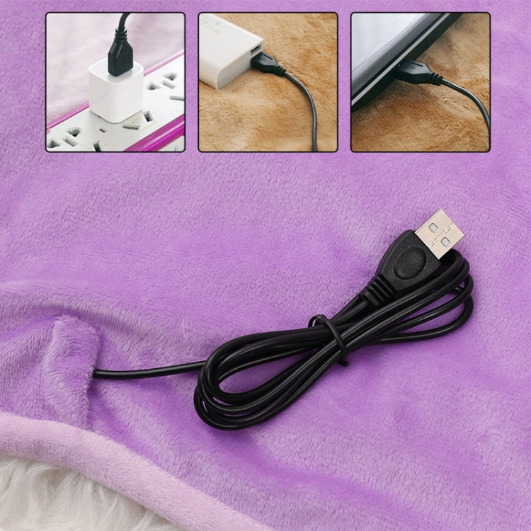 USB Electric Blanket Single Crystal Fleece Winter Warm Heating Blanket, Size: 60 x 80cm(Purple)