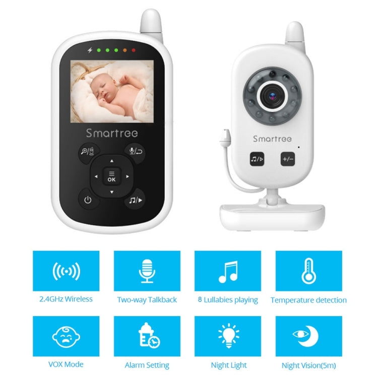 UU24 2.4 Inch Wireless Baby Monitor Camera Temperature Monitor 2 Way Audio VOX Lullaby UK Plug