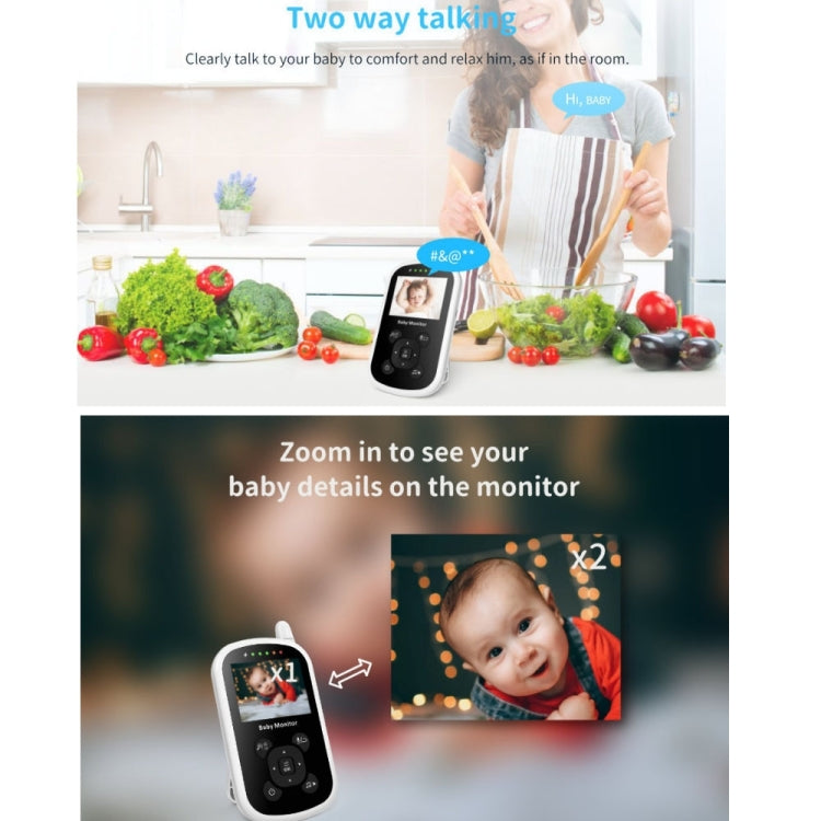 UU24 2.4 Inch Wireless Baby Monitor Camera Temperature Monitor 2 Way Audio VOX Lullaby UK Plug
