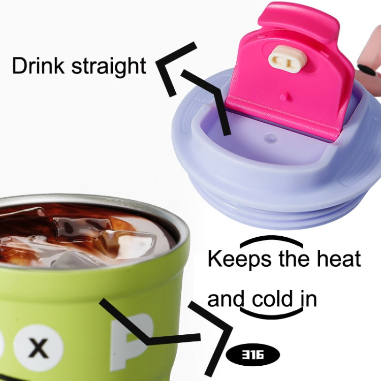 Cartoon Thermal Insulation Cup 316 Stainless Steel Coffee Mug Water Cup, Capacity: 400ml(White)