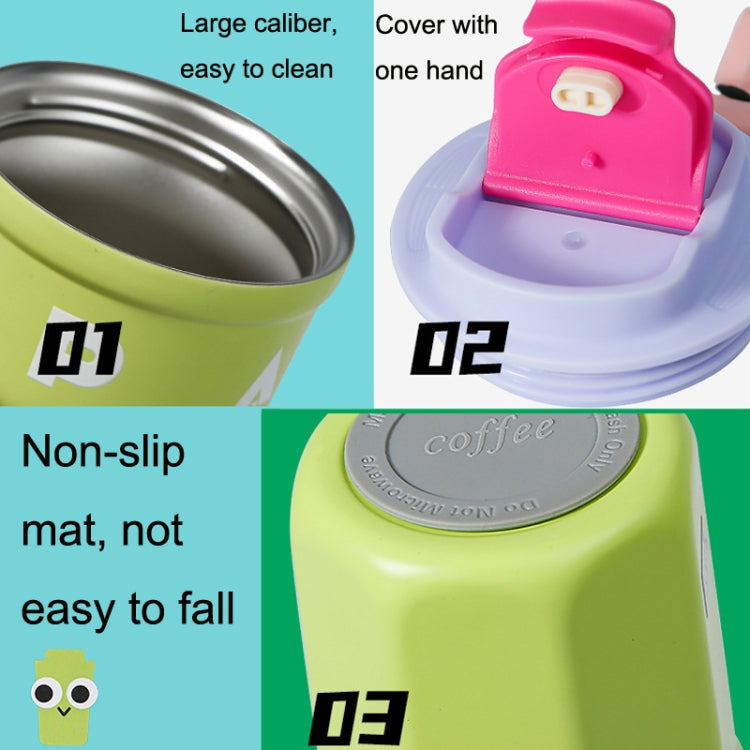 Cartoon Thermal Insulation Cup 316 Stainless Steel Coffee Mug Water Cup, Capacity: 400ml(Purple)