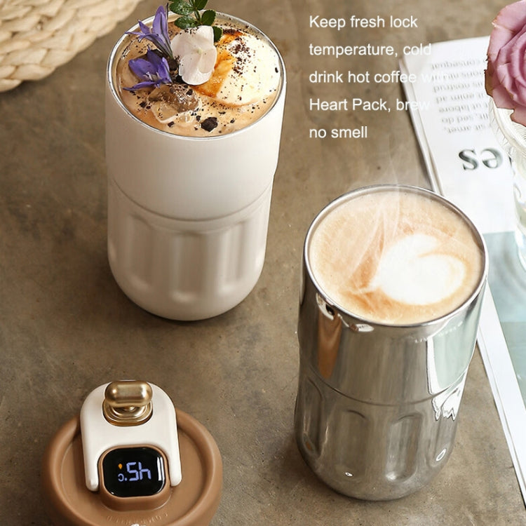 Relea JV012237 Portable Stainless Steel Coffee Insulation Cup, Style: Digital Model (White)