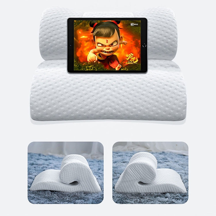 Multifunctional Neck and Lumbar Pillow Cell Phone Tablet Pillow Bracket(White)