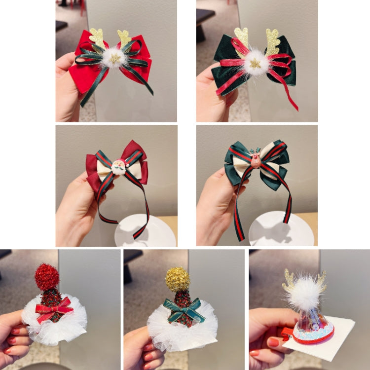 Christmas Gold Velvet Headdress Duckbill Clip, Color: LD055 Dark Green