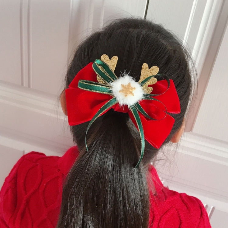 Christmas Gold Velvet Headdress Duckbill Clip, Color: LD009 Santa Claus