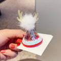 Christmas Gold Velvet Headdress Duckbill Clip, Color: LD113 Antler Hat Clip