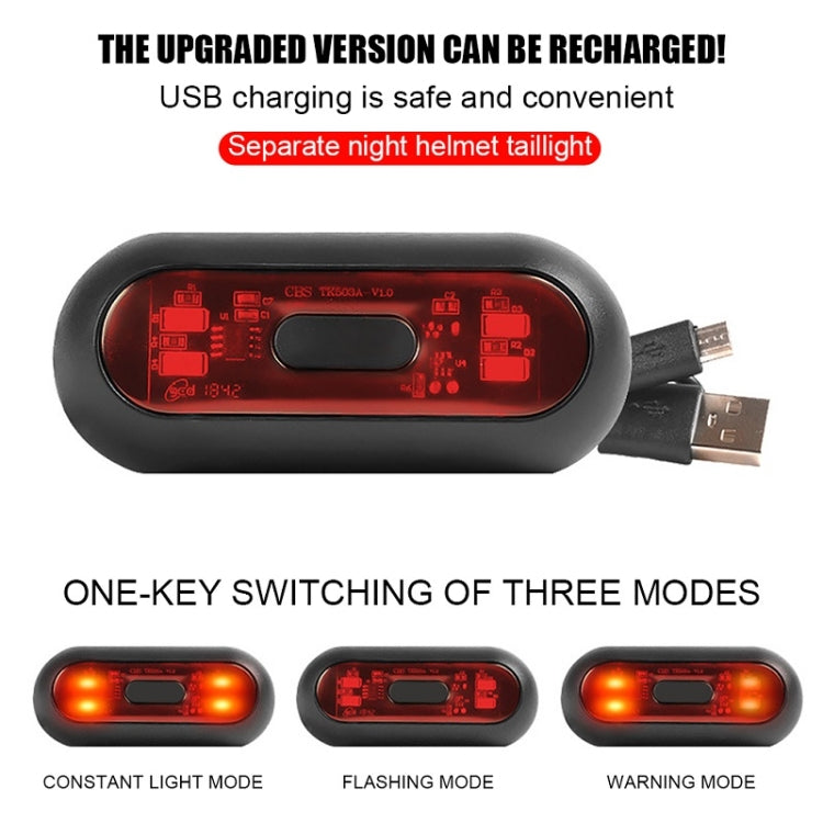 Motorbike Helmet Warning Light USB Rechargeable Waterproof Tail Light, Specification: 4 Beads