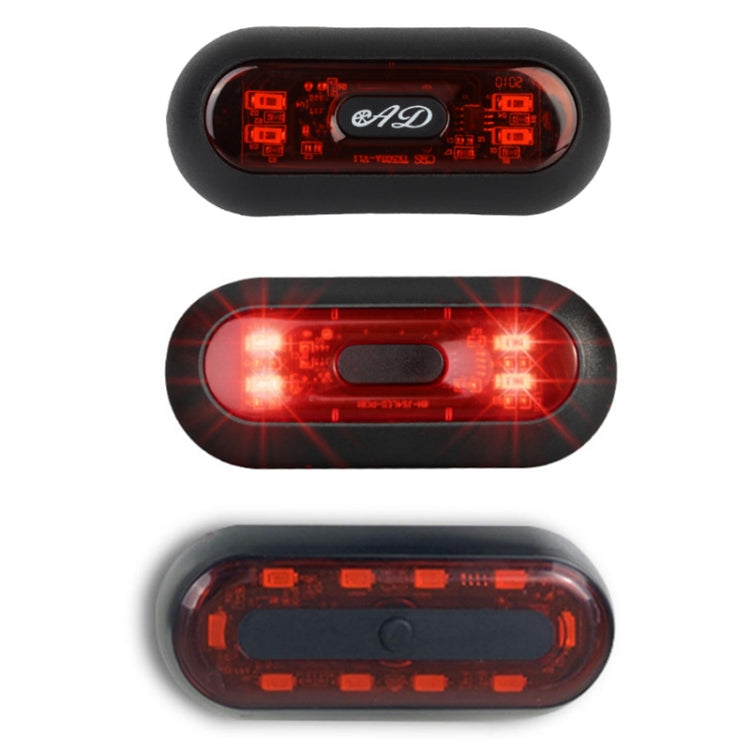 Motorbike Helmet Warning Light USB Rechargeable Waterproof Tail Light, Specification: 4 Beads B Model
