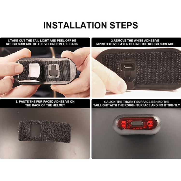 Motorbike Helmet Warning Light USB Rechargeable Waterproof Tail Light, Specification: 4 Beads B Model