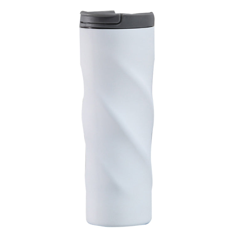 Stainless Steel Thread Insulation Cup Creative Alien Rotation Cup(White)