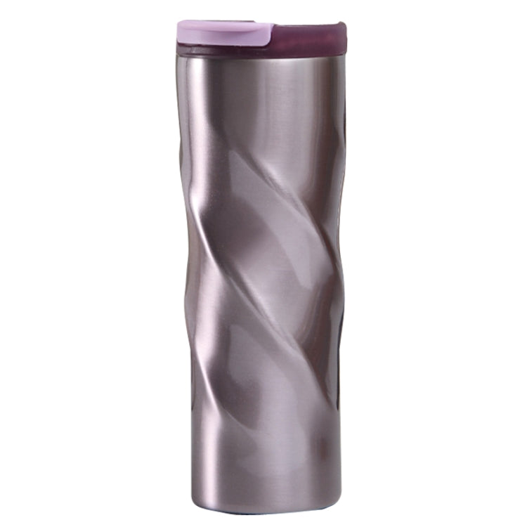 Stainless Steel Thread Insulation Cup Creative Alien Rotation Cup(Purple)