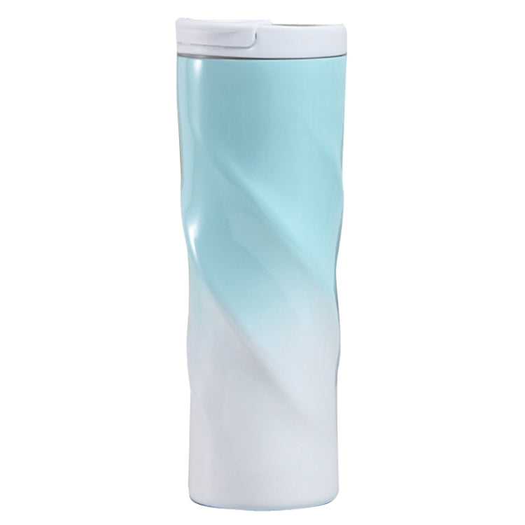 Stainless Steel Thread Insulation Cup Creative Alien Rotation Cup(Blue And White Gradient)