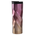 Stainless Steel Thread Insulation Cup Creative Alien Rotation Cup(Purple Gold Gradient)