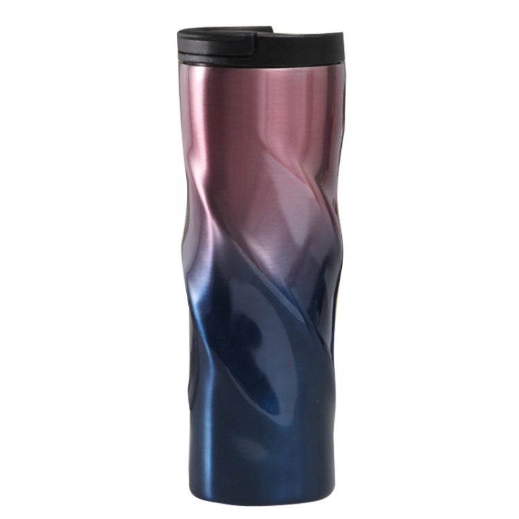 Stainless Steel Thread Insulation Cup Creative Alien Rotation Cup(Purple Blue Gradient)