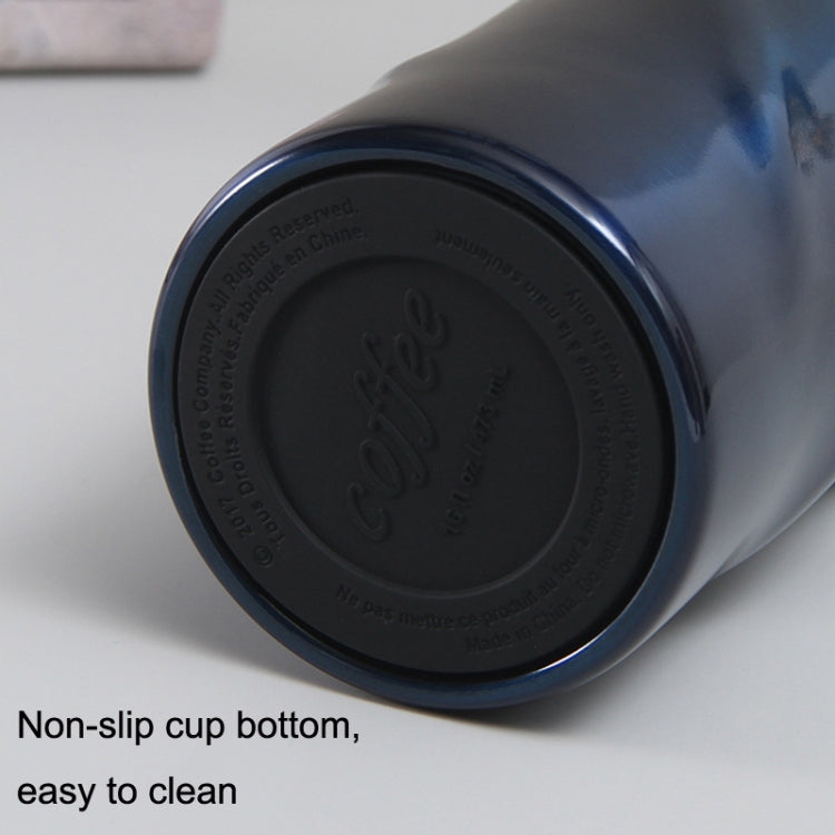 Stainless Steel Thread Insulation Cup Creative Alien Rotation Cup(Blue Dark Gradient)