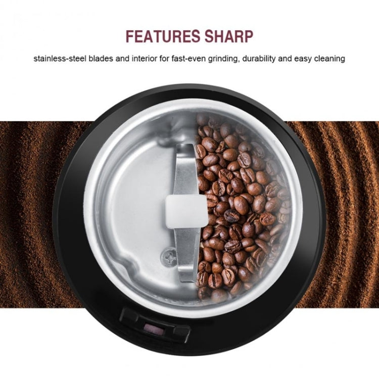 M150A Stainless Steel Electric Coffee Grinder Grain Bean Grinding Machine, Spec: UK Plug (White)