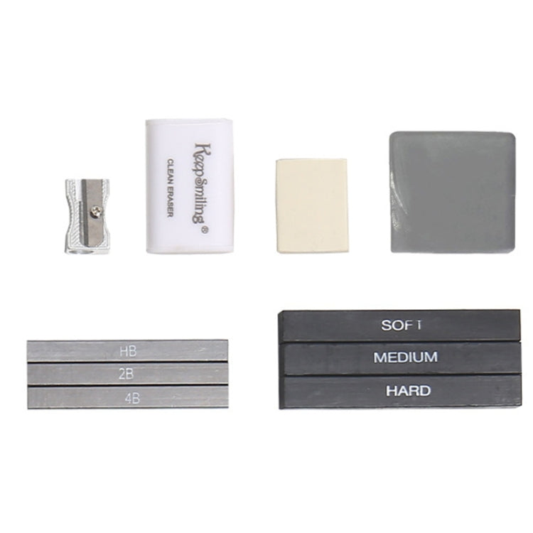 42 In 1 Drawing Painting Sketch Kit with Pencil Erasers Sharpener(Black)