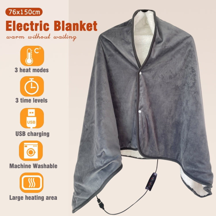 Controller Version Adjustable Temperature Timing USB Electric Heating Shawl Blanket Heating Pad 76x150cm