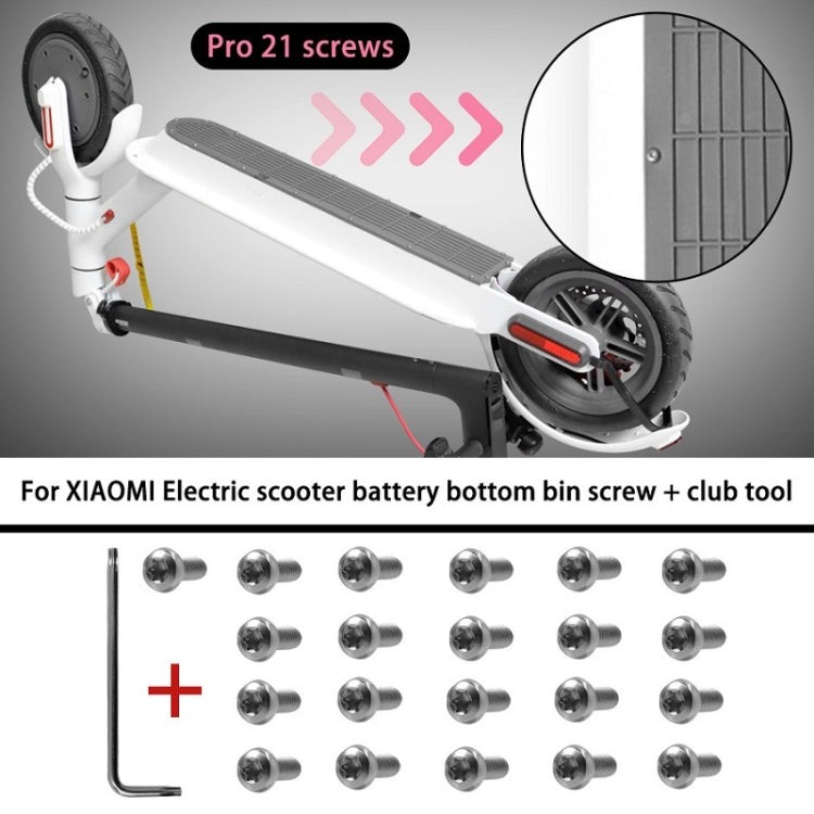 21pcs/set For Xiaomi Mijia M365 Pro Battery Compartment Screws(White)