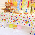 2pcs Birthday Party Disposable Tablecloth Decorations Photo Props 137 x 274cm(Colorful Wave Dot)