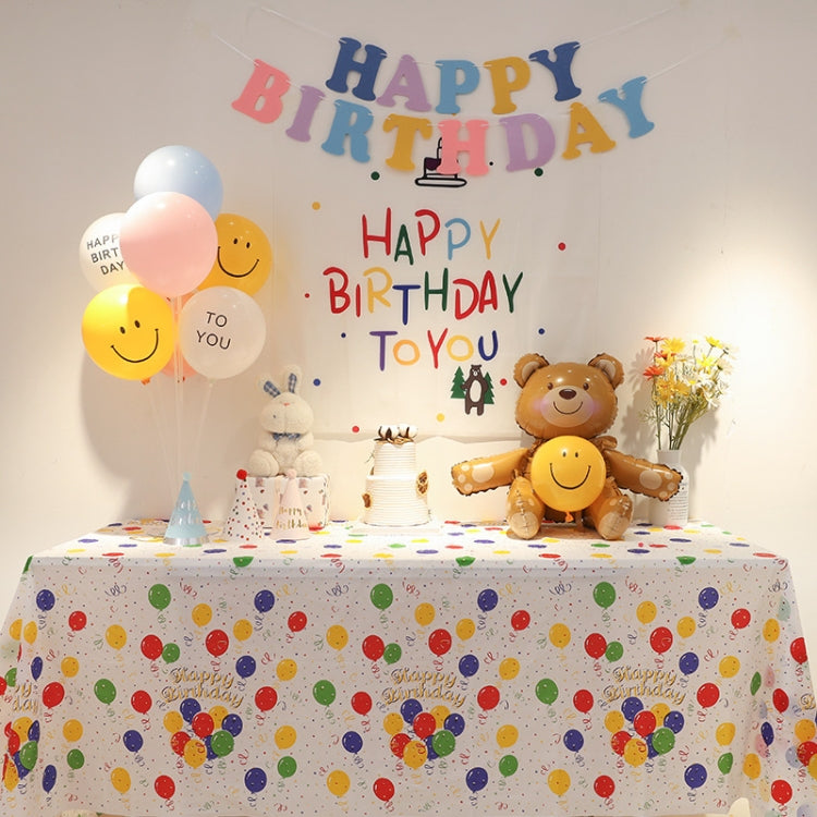 2pcs Birthday Party Disposable Tablecloth Decorations Photo Props 137 x 274cm(Colorful Wave Dot)