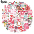 4sets Valentine Day Gifts Decorative Stickers Cartoon Waterproof Water Cup Sticker, Spec: N14