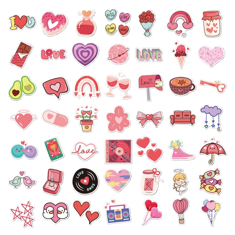 4sets Valentine Day Gifts Decorative Stickers Cartoon Waterproof Water Cup Sticker, Spec: N14