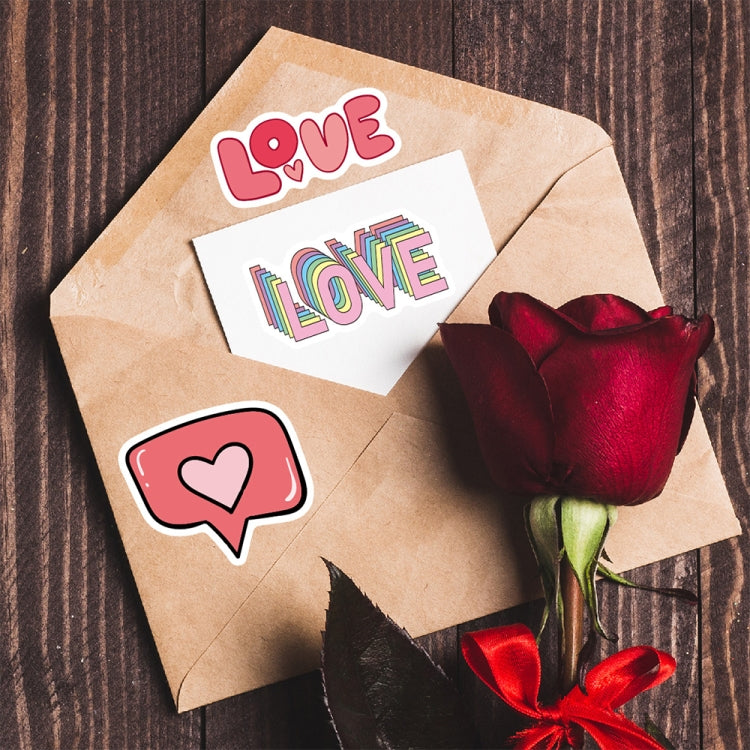 4sets Valentine Day Gifts Decorative Stickers Cartoon Waterproof Water Cup Sticker, Spec: N14