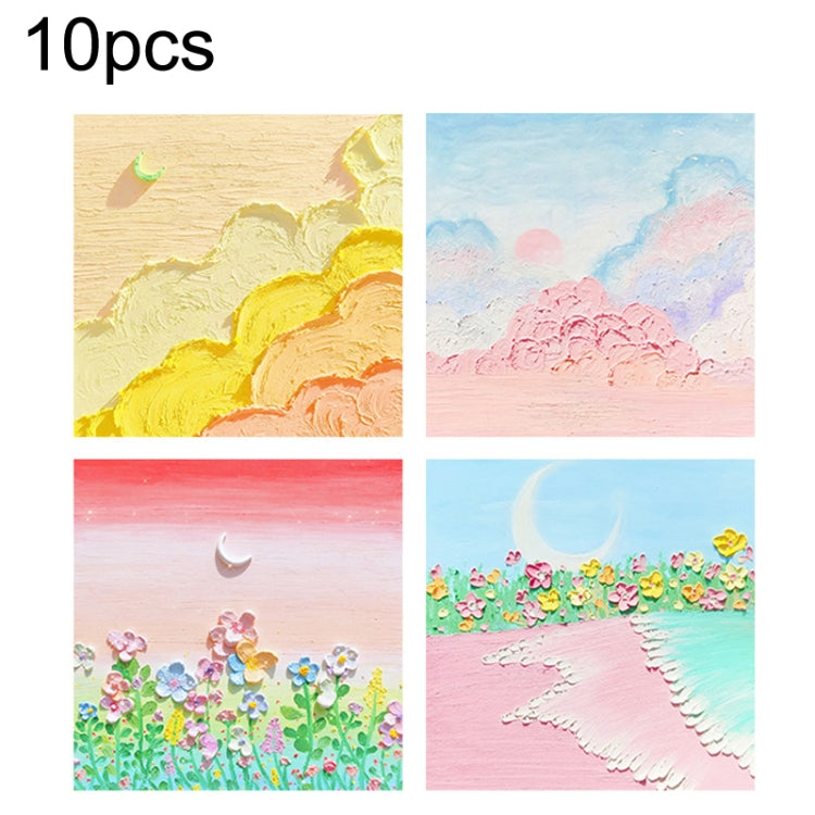 H034 10sets Tear-off Memo Pad Message Memo Handbook Decorative Stickers(Moon Series Random)