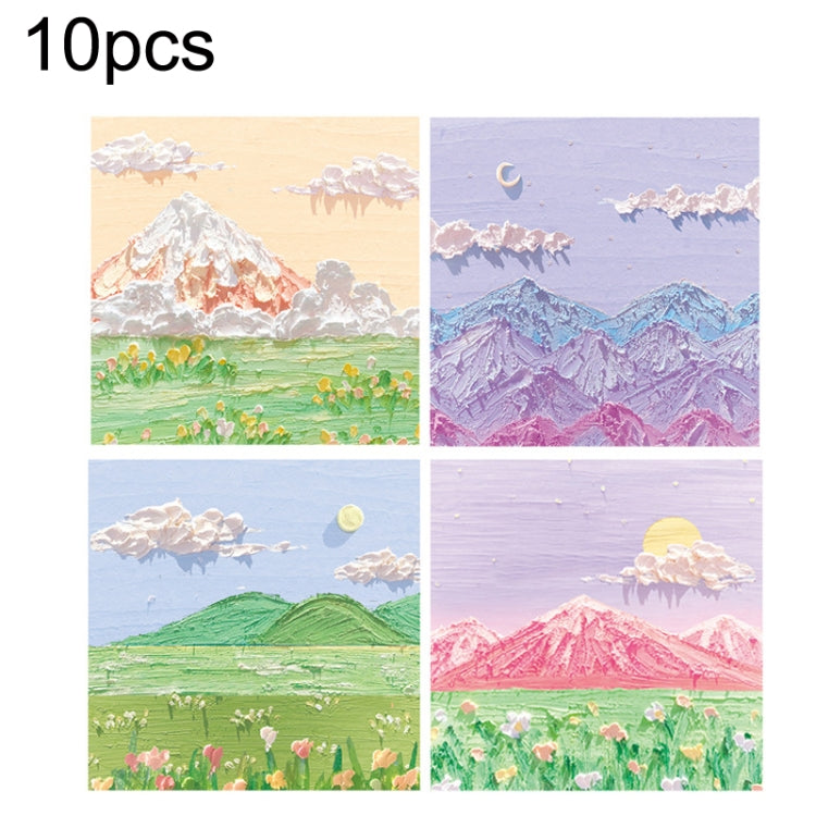 H034 10sets Tear-off Memo Pad Message Memo Handbook Decorative Stickers(Peaks And Mountains Series Random)