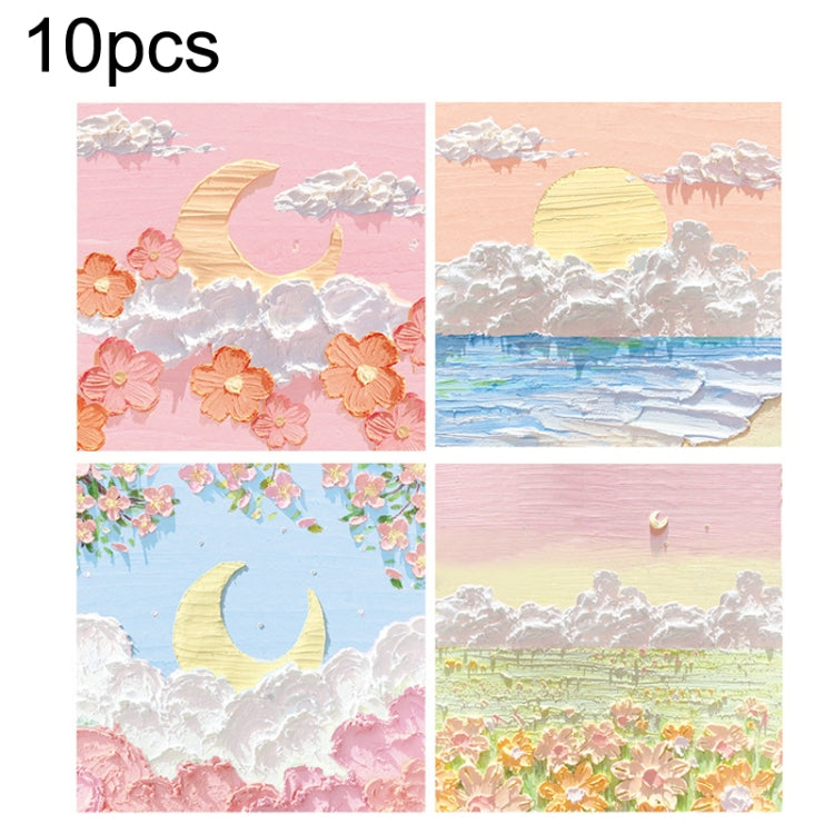 H034 10sets Tear-off Memo Pad Message Memo Handbook Decorative Stickers(Misty Cloud Peak Series Random)