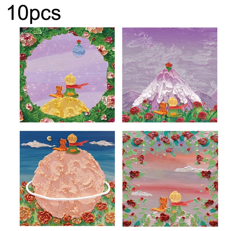 H034 10sets Tear-off Memo Pad Message Memo Handbook Decorative Stickers(Rose Little Prince Series Random)