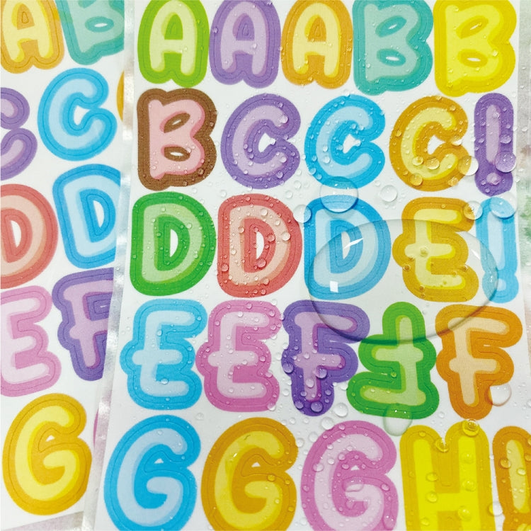 20pcs ZPKTZM Children Cartoon Colorful Letters Stickers DIY Lunch Box Waterproof Sticker(136x186mm)