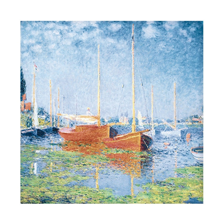 Vintage Painting Series Non-sticky Note Book Handbook Material Paper(Red Sailing Ship)