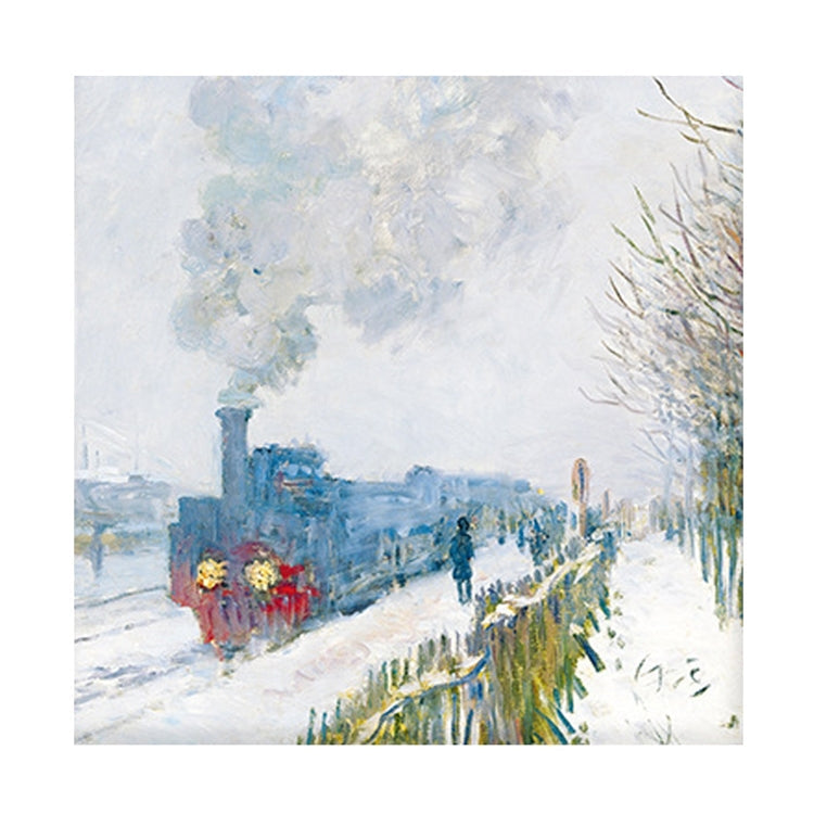 Vintage Painting Series Non-sticky Note Book Handbook Material Paper(Train Snow)