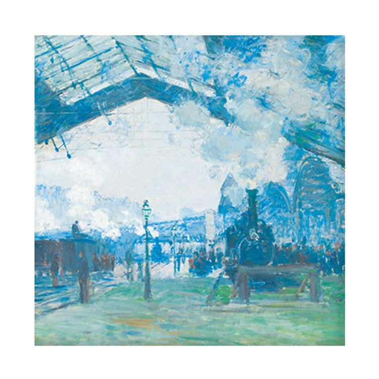 Vintage Painting Series Non-sticky Note Book Handbook Material Paper(Monet San Lazar Railway Station)