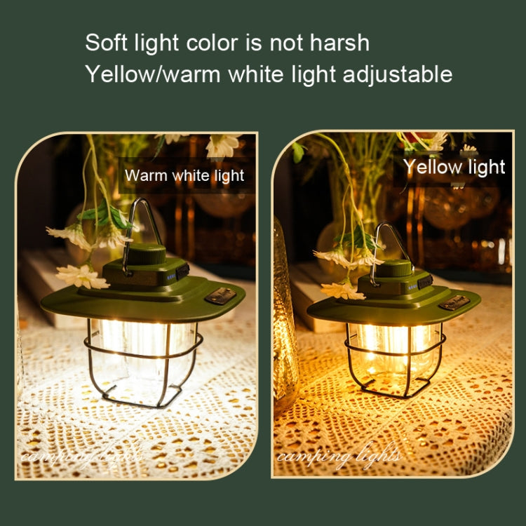 LY02 LED Retro Lantern Hand Tent Lamp USB Charging Camping Light(White)