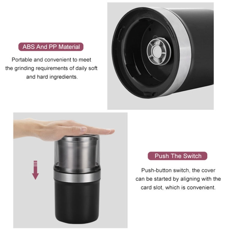 M200B Electric Mini Coffee Grinder Grain Bean Grinding Machine, Spec: EU Plug(Black)